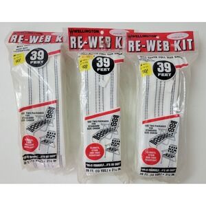Wellington Re-Web Kit 39ft Lawn Chair Replacement Webbing White Silver 3 Pack